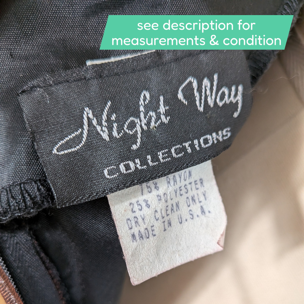 Vintage Night Way Prom Dress Maxi Gown 8 Brown 90S Y2K Regency Grunge Princess - Picture 10 of 14